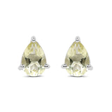 1.24 Carat Genuine Lemon Quartz .925 Sterling Silver Earrings - Fashion Apparel 