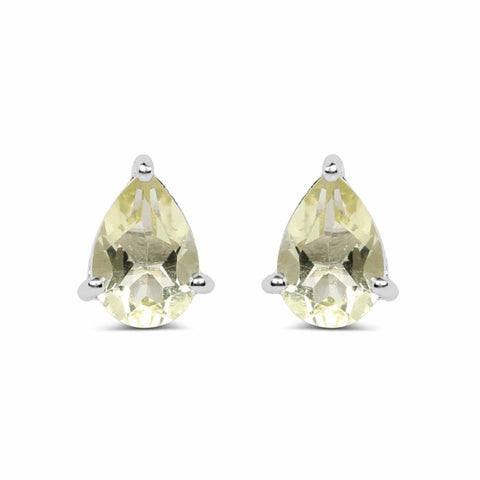 1.24 Carat Genuine Lemon Quartz .925 Sterling Silver Earrings - Fashion Apparel 