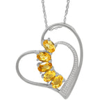 Gleaming Rhodium Plated Sterling Silver Pendant With Blue Topaz Stones - Fashion Apparel 