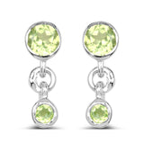 0.62 Carat Genuine Peridot .925 Sterling Silver Earrings - Fashion Apparel 