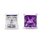 5.00 Carat Genuine Amethyst .925 Sterling Silver Earrings - Fashion Apparel 