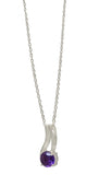 Rhodium Plated Sterling Silver Pendant With Amethyst Gemstone Which Creates A Magic - Fashion Apparel 