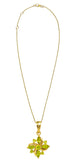 Gold Plated Sterling Silver Pendant Set In Marquise And Round Shaped Peridot Multi Gemstone - Fashion Apparel 