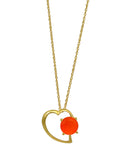 Gold Plated Sterling Silver Pendant With Amazing Heart Shape Carnelian Gemstone - Fashion Apparel 