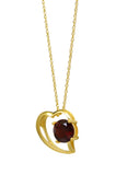 Garnet Stone Based Sterling Silver Pendant With Super-Fine Rhodium Plating - Fashion Apparel 