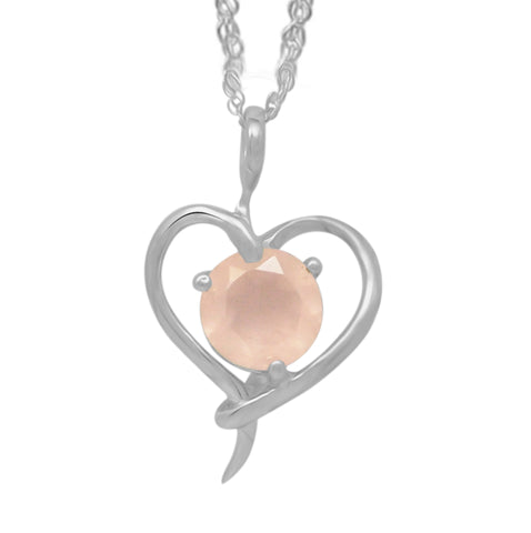 A timeless rose quartz stoned sterling silver with Rhodium plating - Fashion Apparel 