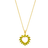 Bespoke Beautiful Peridot Stoned Sterling Silver Pendant With Gold Plating - Fashion Apparel 