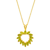 Bespoke Beautiful Peridot Stoned Sterling Silver Pendant With Gold Plating - Fashion Apparel 