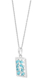 Beautiful Rhodium Plated Sterling Silver Pendant, Embedded With Blue Topaz And Enriched With Style - Fashion Apparel 