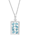 Beautiful Rhodium Plated Sterling Silver Pendant, Embedded With Blue Topaz And Enriched With Style - Fashion Apparel 