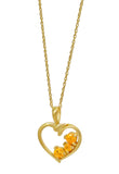 A Sterling Silver Pendant That Defines The Inner You - With Round Citrine Stones And Gold Plating - Fashion Apparel 