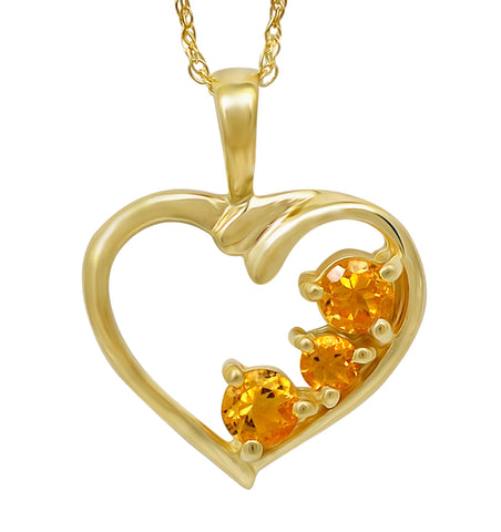 A Sterling Silver Pendant That Defines The Inner You - With Round Citrine Stones And Gold Plating - Fashion Apparel 