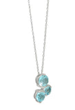 Multifaceted Topaz Sterling Silver Pendant Having Round Blue Topaz Stones - Fashion Apparel 