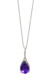 Delicate Yet Daring Sterling Silver Pendant With Pan-Shaped Amethyst Stone - Fashion Apparel 