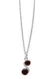 A Dashing Rhodium-Plated Sterling Silver, Sporting Round-Shaped Garnet In It - Fashion Apparel 