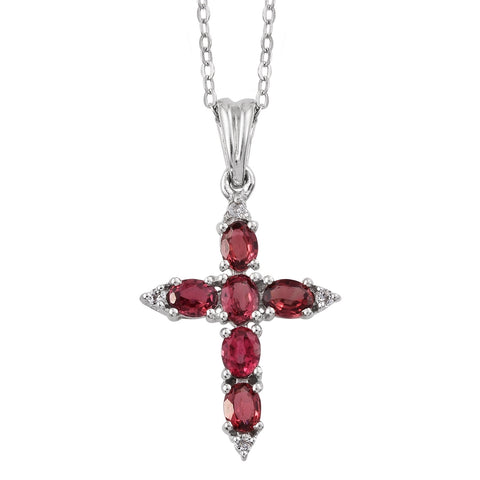 White Zircon And Pink Spinal Sterling Silver Pendant Polished With Rhodium. - Fashion Apparel 