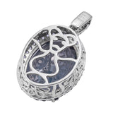 Sterling Silver Pendant With Rhodium Plating And Odyssey Tanzanite  Quartz, Iolite - Fashion Apparel 