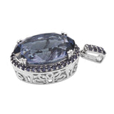 Sterling Silver Pendant With Rhodium Plating And Odyssey Tanzanite  Quartz, Iolite - Fashion Apparel 