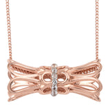 Stylish Rose Gold Rhodium Plated Sterling Silver Pendant Featuring Polished White Topaz - Fashion Apparel 