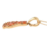 Yellow Gold Rhodium Plated Sterling Silver Pendant Jeweled With Citrine And  Fire Opal - Fashion Apparel 