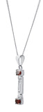 Two Stone Garnet Pendant Set In Rhodium - Fashion Apparel 