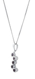 Five Stone Amethyst Pendant Set In Rhodium - Fashion Apparel 