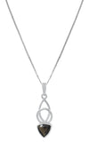 Smokey Quartz Sterling Silver Necklace Set In Rhodium - Fashion Apparel 