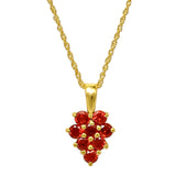 Gold Plated Sterling Silver Pendant With Round Garnet Stones - Fashion Apparel 