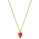 Round Carnelian Stones Fashioned In A Gold Plated Sterling Silver Pendant - Fashion Apparel 