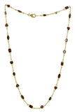 Garnet And Yellow Gold String Sterling Silver Necklace - Fashion Apparel 