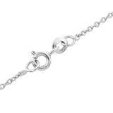 Pure Color Turquoise Silver Sterling Necklace Polished With Rhodium. - Fashion Apparel 