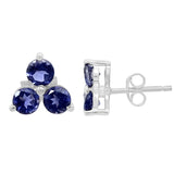 Well-Crafted Sterling Silver Earring With Rhodium Plating And Iolite Stones - Fashion Apparel 