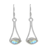 Sparkling Sterling Silver Earring With Moonstone And Rhodium Plating - Fashion Apparel 