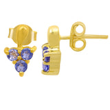 Gold Plated Drop Sterling Silver Earring Featuring Iolite Stones - Fashion Apparel 