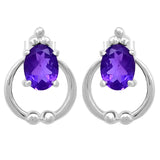 Rhodium Plated Sterling Silver Earrings With Gleaming Peridot Stones - Fashion Apparel 