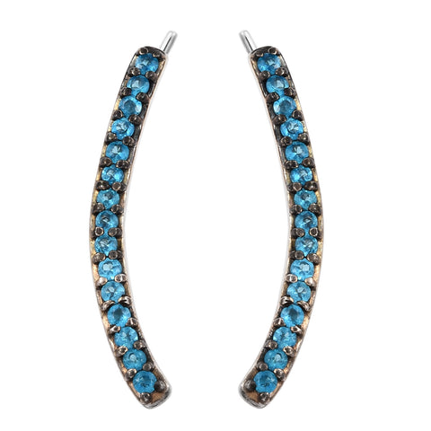 Polished Neon Apatite Gemstones In The Sterling Silver Base With Rhodium Plating. - Fashion Apparel 