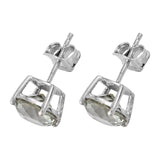 Rhodium Plated Sterling Silver Earring With Neon Blue Coated Topaz Gemstones. - Fashion Apparel 