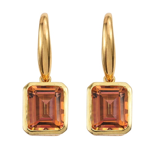 Yellow Gold Rhodium Plated Sterling Silver Earring With Twilight Quartz Gemstones. - Fashion Apparel 