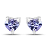 0.90 Carat Genuine Tanzanite .925 Sterling Silver Earrings - Fashion Apparel 