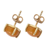 Yellow Jade Gemstones Studded Sterling Silver Earring With Yellow Gold Plating. - Fashion Apparel 