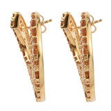 Sterling Silver Citrine Earrings Polished With Yellow Gold Rhodium. - Fashion Apparel 