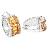 5.56 Carat Genuine Citrine .925 Sterling Silver Earrings - Fashion Apparel 