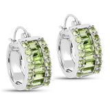 4.96 Carat Genuine Peridot .925 Sterling Silver Earrings - Fashion Apparel 