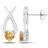 1.40 Carat Genuine Citrine .925 Sterling Silver Earrings - Fashion Apparel 