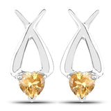 1.40 Carat Genuine Citrine .925 Sterling Silver Earrings - Fashion Apparel 