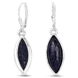 13.90 Carat Genuine Lapis .925 Sterling Silver Earrings - Fashion Apparel 