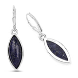 13.90 Carat Genuine Lapis .925 Sterling Silver Earrings - Fashion Apparel 