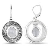 5.70 Carat Genuine Milky Aquamarine .925 Sterling Silver Earrings - Fashion Apparel 