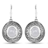 5.70 Carat Genuine Milky Aquamarine .925 Sterling Silver Earrings - Fashion Apparel 