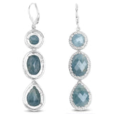 21.32 Carat Genuine Milky Aquamarine .925 Sterling Silver Earrings - Fashion Apparel 